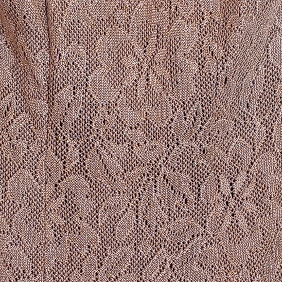 Vintage NWT Alchemy Shimmery Knit Overlay Lurex Gold Disco Crossback Maxi Dress - Picture 4 of 8